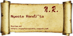 Nyeste Renáta névjegykártya
