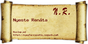 Nyeste Renáta névjegykártya